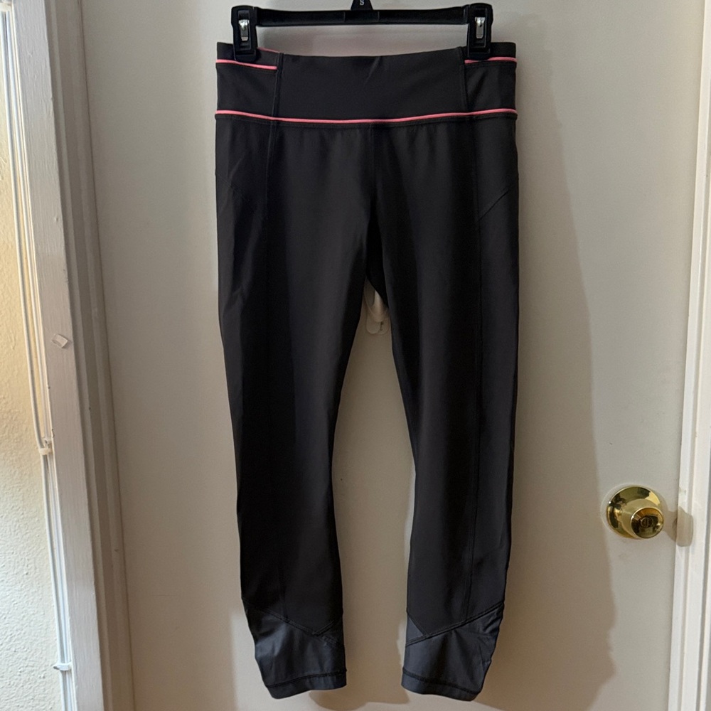 lululemon athletica Black Leggings with Pink Piping